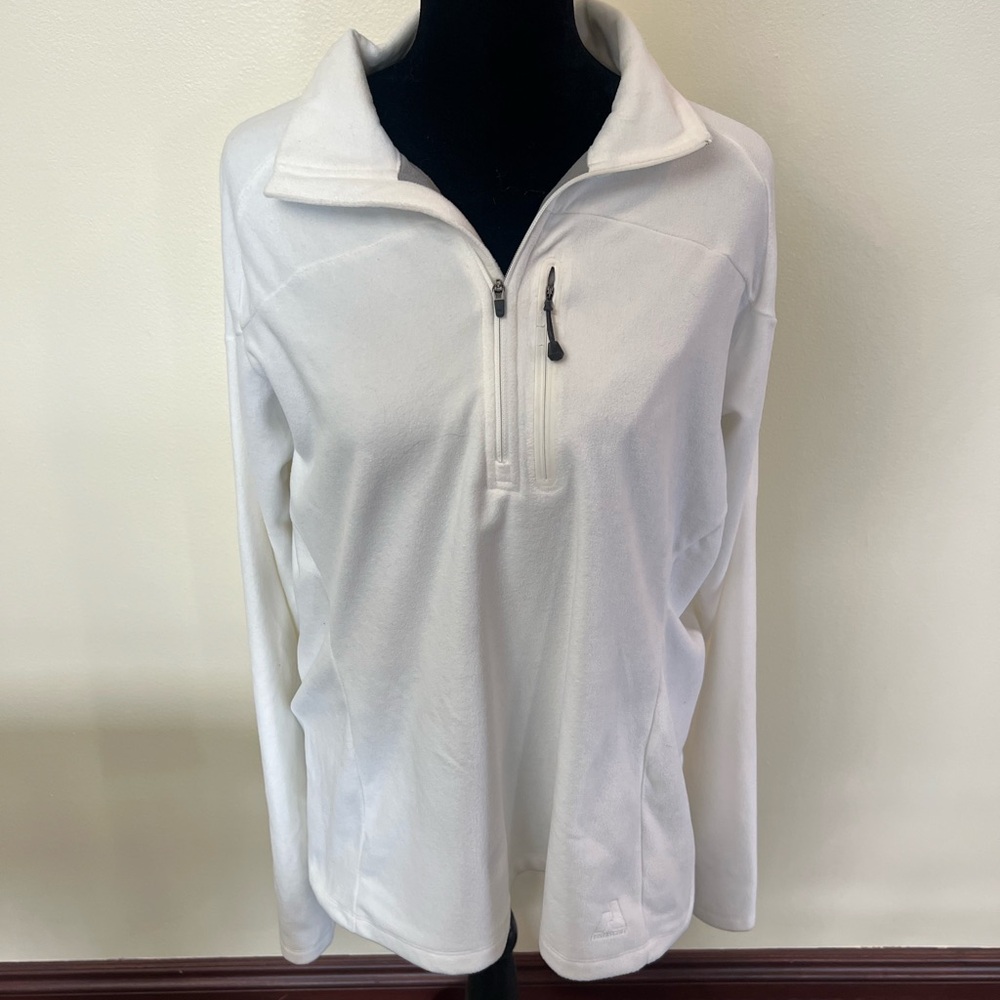 Eddie Bauer First Ascent White Quarter-Zip Fleece Pullover
